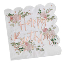 Load image into Gallery viewer, Ditsy Floral Happy Birthday Napkin, 16pc
