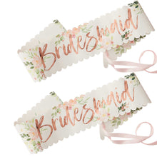 Load image into Gallery viewer, Ginger Ray Floral Bridesmaid Sashes - 2 pack