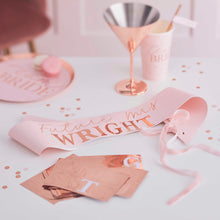 Load image into Gallery viewer, Personalised Rose Gold Hen Party Bride To Be Sash