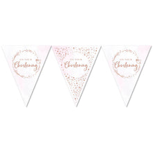 Load image into Gallery viewer, Pink On Your Christening Paper Flag Bunting Foil Stamped - 12ft