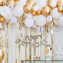 Load image into Gallery viewer, Gold Metallic Party Streamers Backdrop