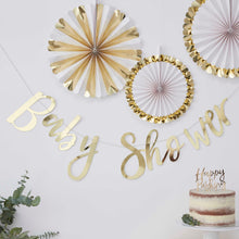Load image into Gallery viewer, Gold Baby Shower Bunting