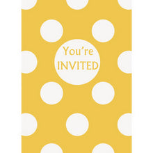 Load image into Gallery viewer, Yellow &amp; White Polka Dot Card Invitations
