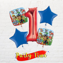 Load image into Gallery viewer, Number Paw Patrol Balloon Bunch - Bouquet of 5