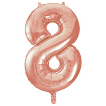 Load image into Gallery viewer, Rose Gold Number 8 Shaped Foil Balloon 34"