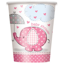 Load image into Gallery viewer, Umbrellaphants Pink 9oz Paper Cups - 8ct