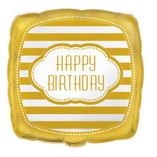 Load image into Gallery viewer, Golden Birthday 18" Square Foil Balloon