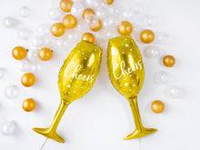 Load image into Gallery viewer, Cheers Large Golden Champagne Glass Foil Balloon