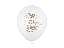 Load image into Gallery viewer, Happy Birthday To You, Pastel Pure White Latex Balloon - 12"