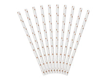 Load image into Gallery viewer, Rose Gold Stars Paper Straws - 10ct