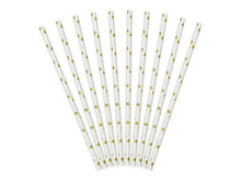Load image into Gallery viewer, Gold Star Paper Straws - 19.5cm