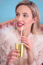 Load image into Gallery viewer, Gold Heart Paper Straws - 10ct