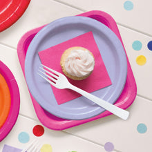 Load image into Gallery viewer, Hot Pink Solid Square 9" FSC Dinner Plates, 14ct