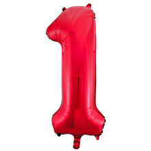 Load image into Gallery viewer, Red Number 1 Shaped Foil Balloon 34"