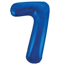 Load image into Gallery viewer, Blue Number 7 Shaped Foil Balloon 34"