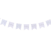 Load image into Gallery viewer, White and Green Botanical Christening Bunting
