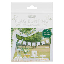 Load image into Gallery viewer, White and Green Botanical Christening Bunting