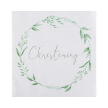 Load image into Gallery viewer, White and Green Christening Paper Napkins -  I’m eco friendly