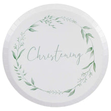 Load image into Gallery viewer, White and Green Christening Paper Plates -  I’m eco friendly