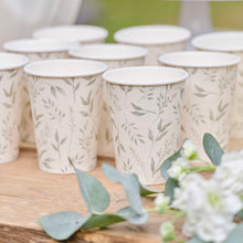 Load image into Gallery viewer, White and Green Christening Paper Cups -