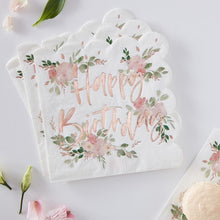 Load image into Gallery viewer, Ditsy Floral Happy Birthday Napkin, 16pc