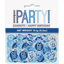 Load image into Gallery viewer, Birthday Blue Glitz Number 60 Confetti, .5oz