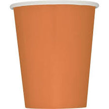 Load image into Gallery viewer, Pumpkin Orange Solid 9oz FSC Paper Cups, 14ct