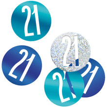 Load image into Gallery viewer, Birthday Blue Glitz Number 21 Confetti, .5oz