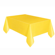 Load image into Gallery viewer, Yellow Solid Rectangular Plastic Table Cover, 54"x108"