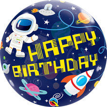 Load image into Gallery viewer, Birthday Outer Space Bubble Balloon, 22"