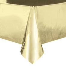 Load image into Gallery viewer, Gold Foil Rectangular Plastic Table Cover, 54"x108"