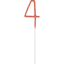 Load image into Gallery viewer, Birthday Rose Gold Glitz Number 4 Sparkler 7"
