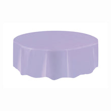 Load image into Gallery viewer, Lavender Solid Round Plastic Table Cover, 84"