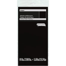 Load image into Gallery viewer, Black Solid Rectangular Plastic Table Cover, 54"x108"