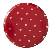 Load image into Gallery viewer, Rose Gold Valentines Heart Plates (8pcs)