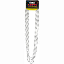 Load image into Gallery viewer, Silver Metallic Bead Necklaces 32", 4ct