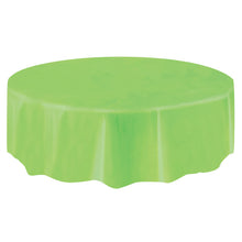 Load image into Gallery viewer, Lime Green Solid Round Plastic Table Cover, 84"