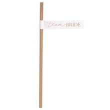 Load image into Gallery viewer, Rose Gold Team Bride Flag Hen Party Straws