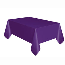 Load image into Gallery viewer, Deep Purple Solid Rectangular Plastic Table Cover, 54"x108"