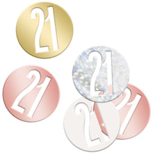 Load image into Gallery viewer, Birthday Rose Gold Glitz Number 21 Confetti, .5oz