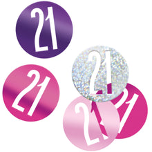 Load image into Gallery viewer, Birthday Pink Glitz Number 21 Confetti, .5oz