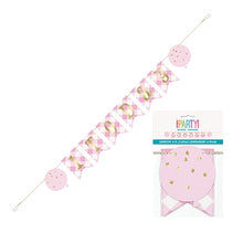 Load image into Gallery viewer, Pink Gingham 1st Birthday Banner - 1.82m