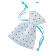 Load image into Gallery viewer, Blue Polka Dots Organza Favor Bags - 6ct