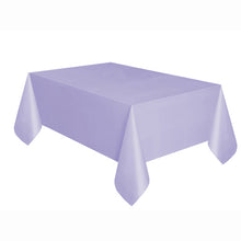 Load image into Gallery viewer, Lavender Solid Rectangular Plastic Table Cover, 54"x108"