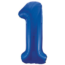Load image into Gallery viewer, Blue Number 1 Shaped Foil Balloon 34"