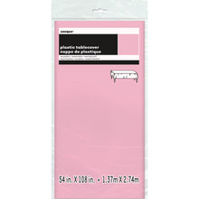 Load image into Gallery viewer, Lovely Pink Solid Rectangular Plastic Table Cover, 54"x108"