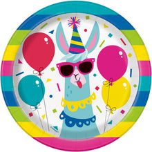 Load image into Gallery viewer, Llama Birthday Paper Dessert Plate  8 Pack ( 17.1cm )
