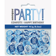 Load image into Gallery viewer, Birthday Blue Glitz Number 80 Confetti, .5oz