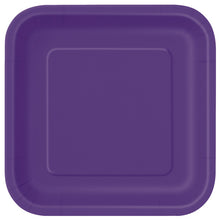 Load image into Gallery viewer, Deep Purple Solid Square 9" Dinner Plates, 14ct