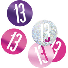 Load image into Gallery viewer, Birthday Pink Glitz Number 13 Confetti, .5oz